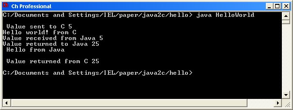 Java class invoking Portable C/C++ script